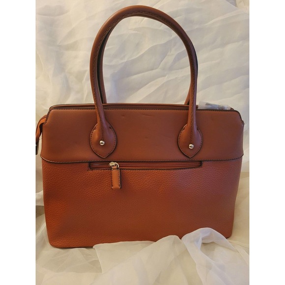 NWT Carmel Vegan Leather Covered Lock & Key Medium Top Handle Satchel Handbag - Picture 6 of 11